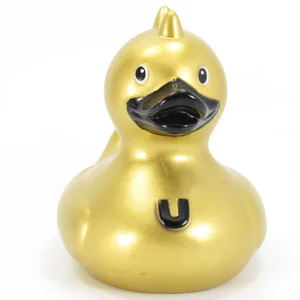 BUD1512+GOLDFEATHER-Rubber-Duck-Bud-4 Deluxe Gold Feather Duck