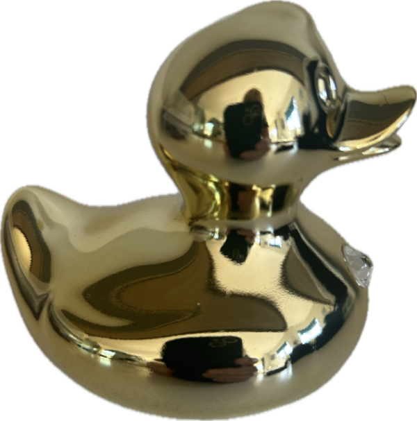 Bud Ducks Luxury Polyresin Swarovski Crystal Gold Duck