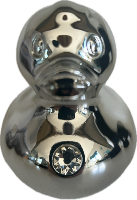 Silver duck new - front Bud Ducks Luxury Polyresin Swarovski Crystal Silver Duck