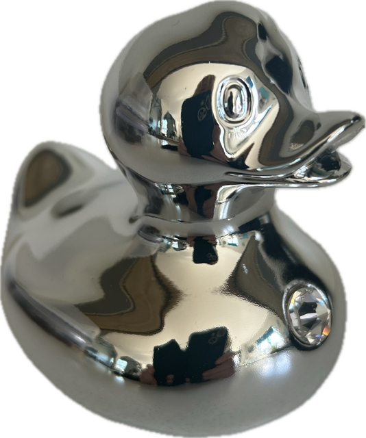 Silver duck new Bud Ducks Luxury Polyresin Swarovski Crystal Silver Duck